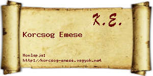 Korcsog Emese névjegykártya